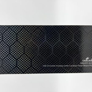 VINILO FIBRA DE CARBONO NEGRO PANAL DE ABEJA HD PET (venta por metro)